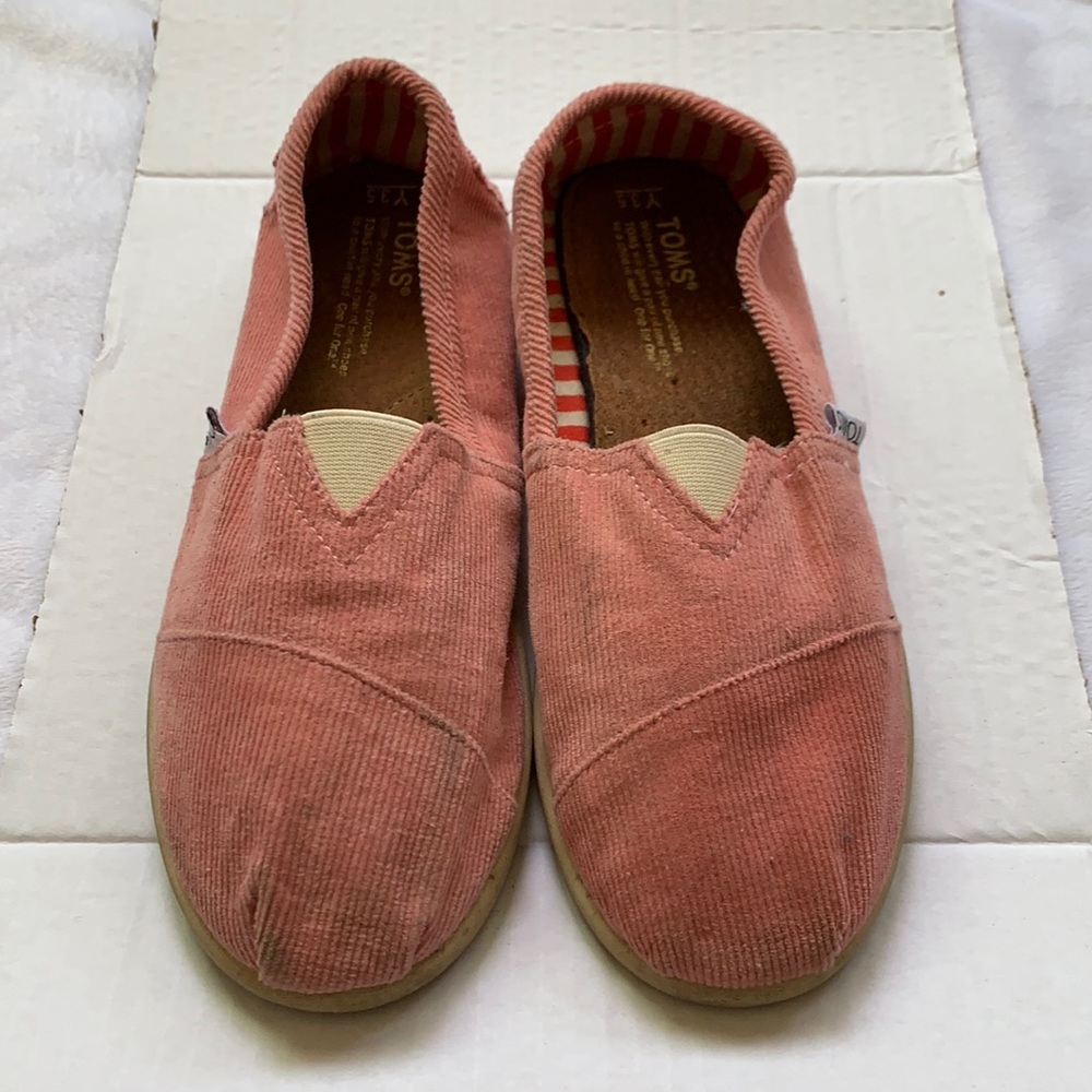 Pink Corduroy Toms Size Y 3.5